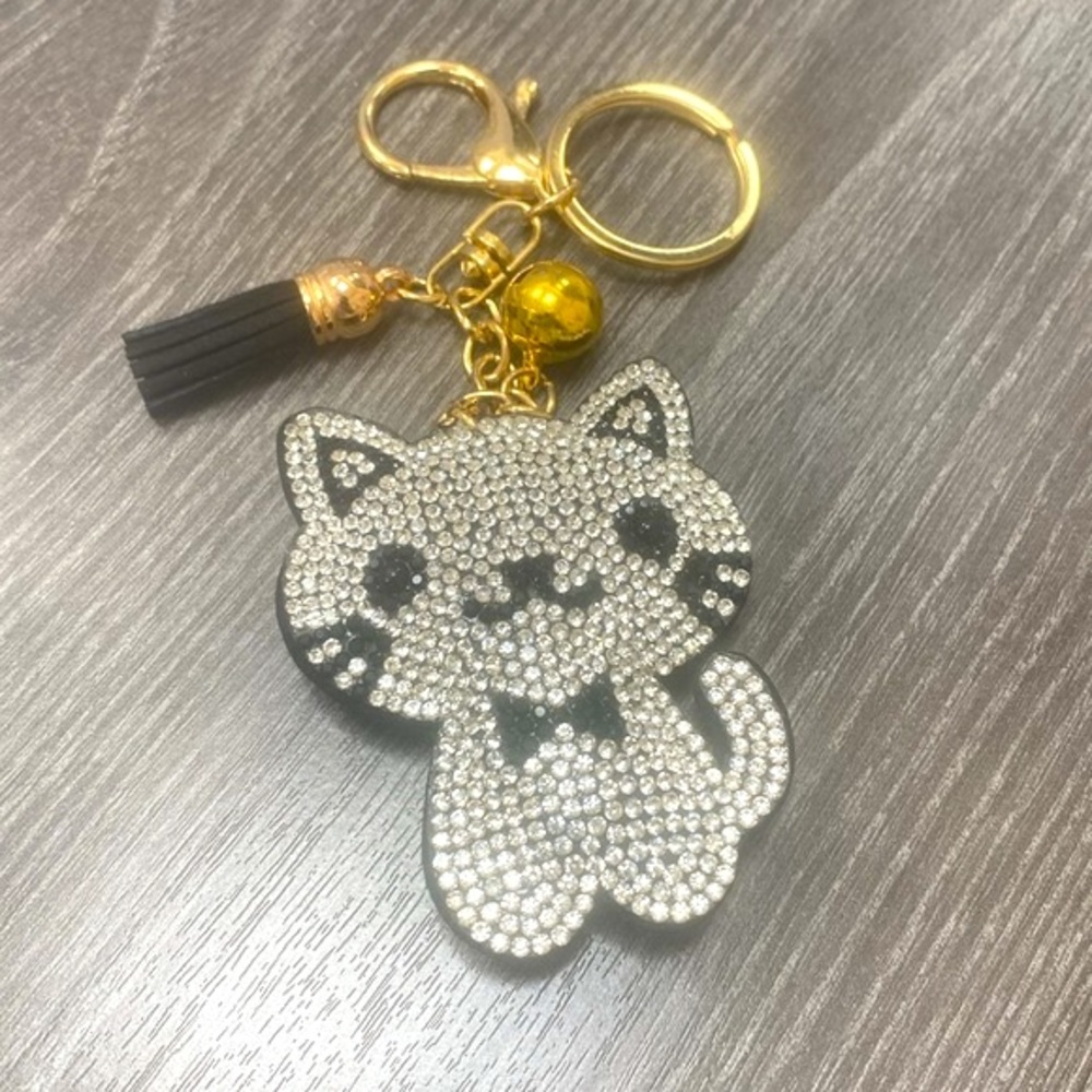 Sparkly Cat Bag Charm/Keychain
